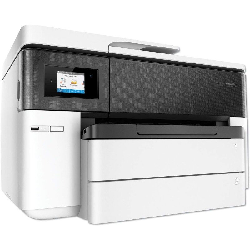 Impressora a cores Wide Format All-in-One, impressão sem fio para Alexa G5J38A, branco e preto