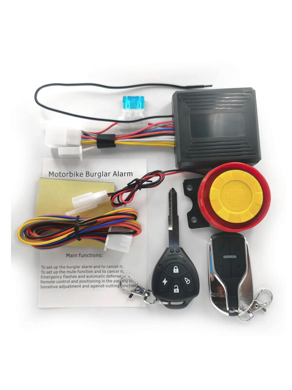 Sistema de alarme antiroubo de motocicleta Parada de partida remota sem fio do motor, Módulo chave do controlador remoto 12V