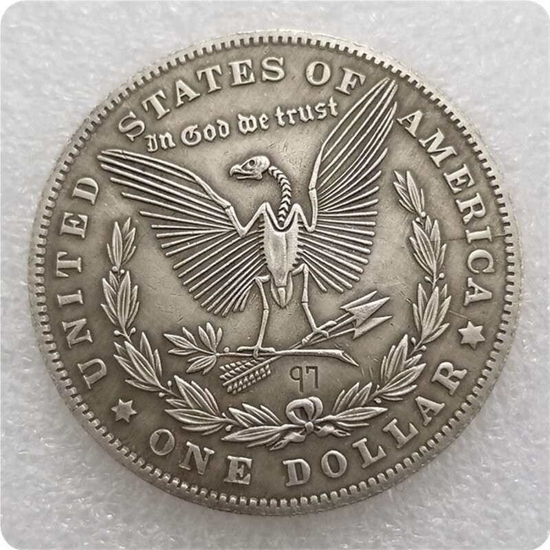Роскошные монеты с крыльями ангела за один доллар, 3D Искусство, парные монеты, удачи, веселая карманная монета, забавная монета, памятная монета на удачу + подарочная сумка