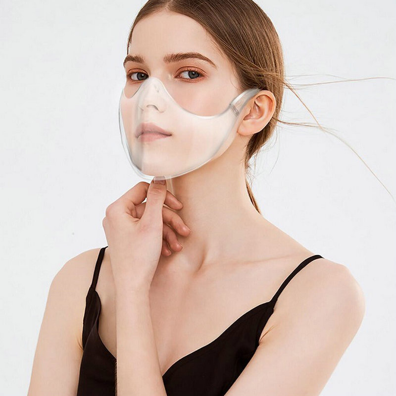Mascarilla de goma suave para adulto, máscara transparente de protección contra el polvo, con válvula, nueva PC