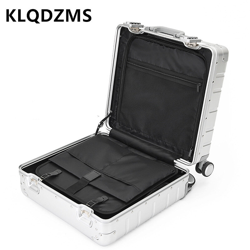 KLQDZMS คุณภาพสูงรถเข็นกระเป๋าเดินทางหนาสวมใส่ Universal ล้อ Boarding กระเป๋าเดินทางหญิง18นิ้วขนาดเล็กแบบพกพา