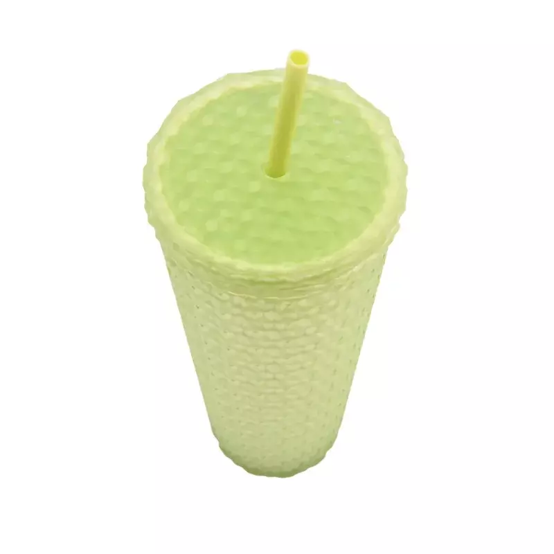 Maintenes bicchiere testurizzato da 26 once in confezione da 4 con cannuccia, verde opaco