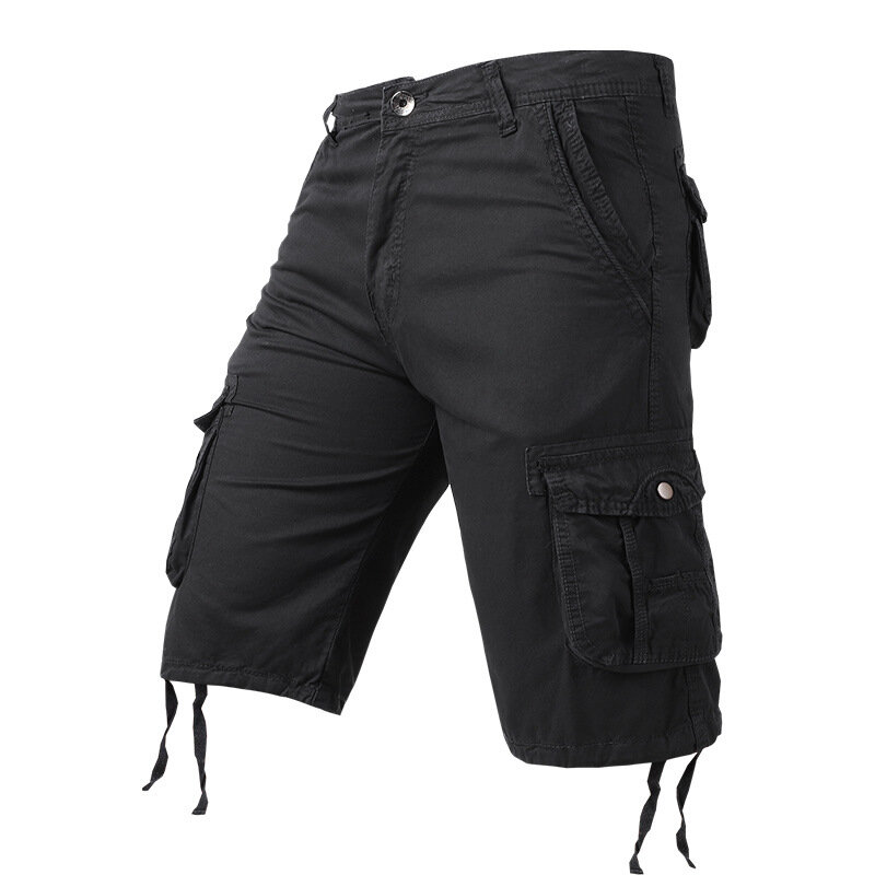 Celana pendek kerja mode pria, celana pendek kargo ringan panjang selutut 3/4, celana pendek taktis Hiking luar ruangan pria Capri Hiking berburu