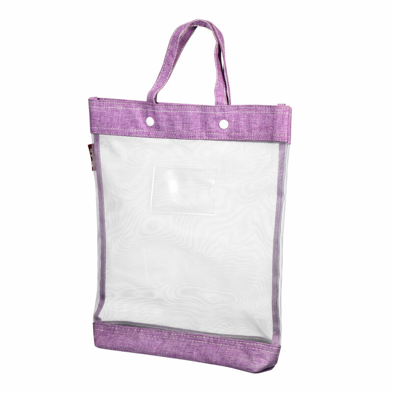 1/2 pezzi borsa per documenti in Nylon con manico in rete trasparente lime per borse Tote Pouch articoli di cancelleria borsa per ufficio Business
