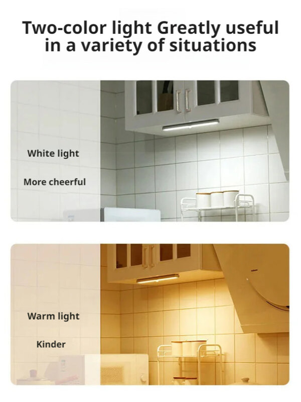 Luz de noche LED inteligente multifuncional para armario, mesita de noche