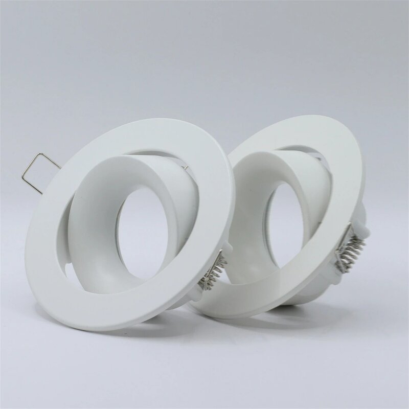 Liga de zinco Montagem Frame, branco redondo Lamp Frame, cortar Spotlight, Retro Fit, 85mm-90mm, GU10