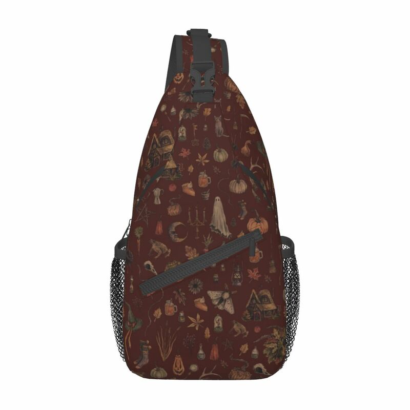 Кросс-боди слинг Crone с оккультной ведьмой, маленькая нагрудная сумка, готический ужасный рюкзак на плечо, рюкзак для походов, путешествий, кемпинга, ранец
