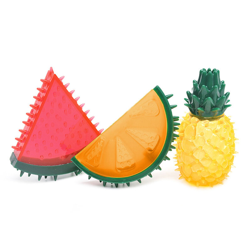 Mainan kunyah pendingin hewan peliharaan mainan pendingin anjing tumbuh gigi mainan berbentuk buah beku musim panas mainan Gerinda gigi mainan injeksi air gigit