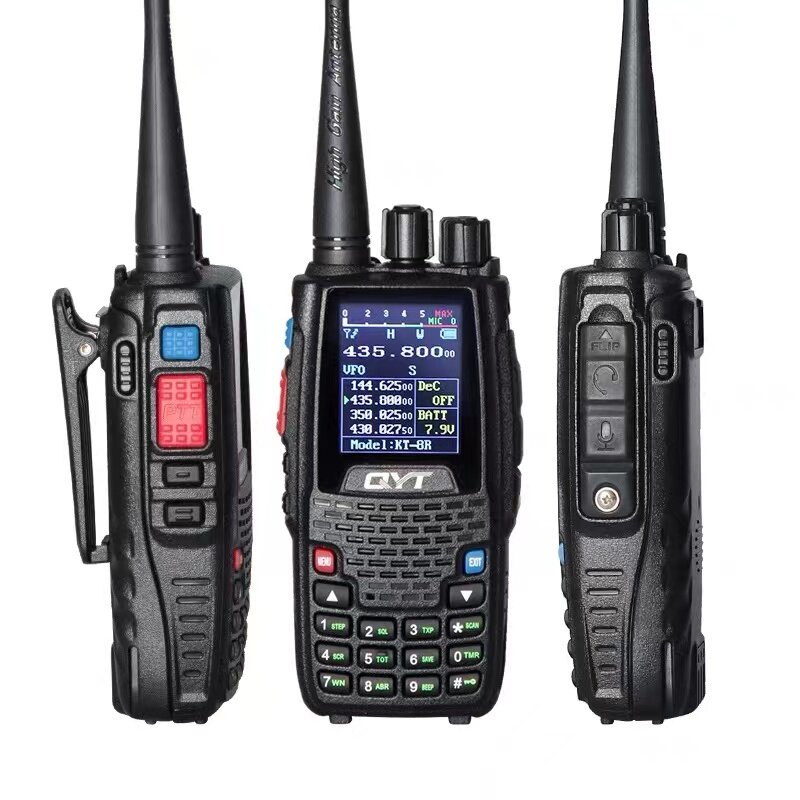 2023 nuovo QYT KT-8R 5W Walkie Talkie Quad Band Radio bidirezionale 136-174/220-270/350-390/400-480Mhz Display a colori ricetrasmettitore Radio