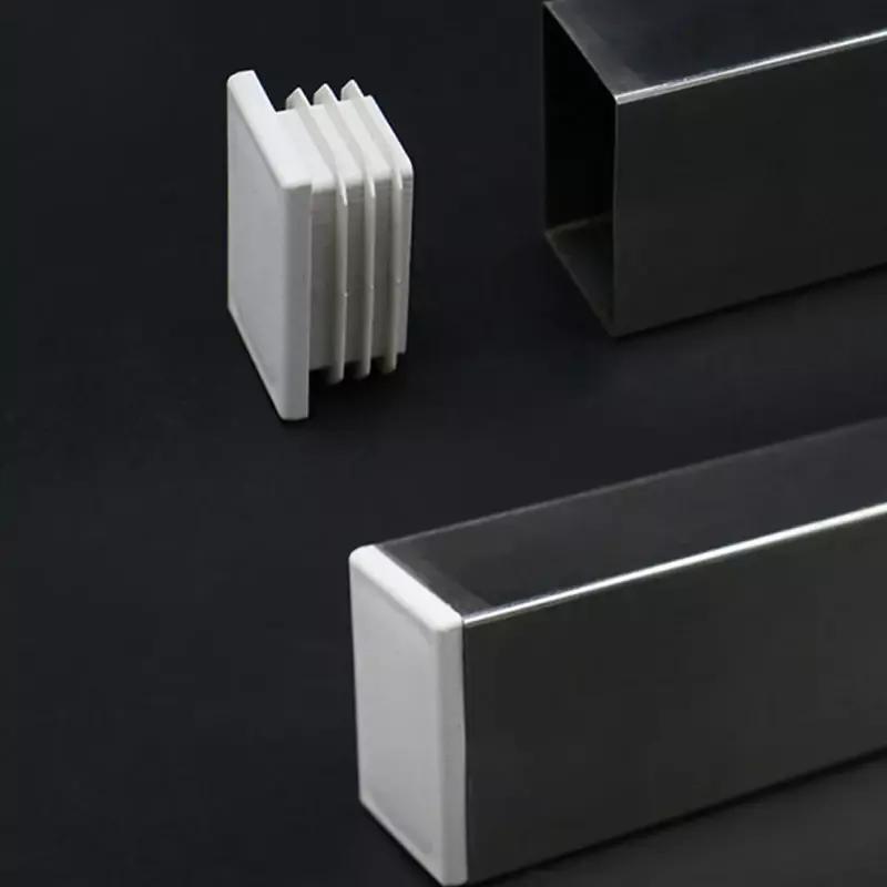 Белые квадратные/прямоугольные пластиковые заглушки для концевых заглушек, стандартная заглушка для стальных ножек, заглушка для труб, заглушки 10x10-100x100 мм
