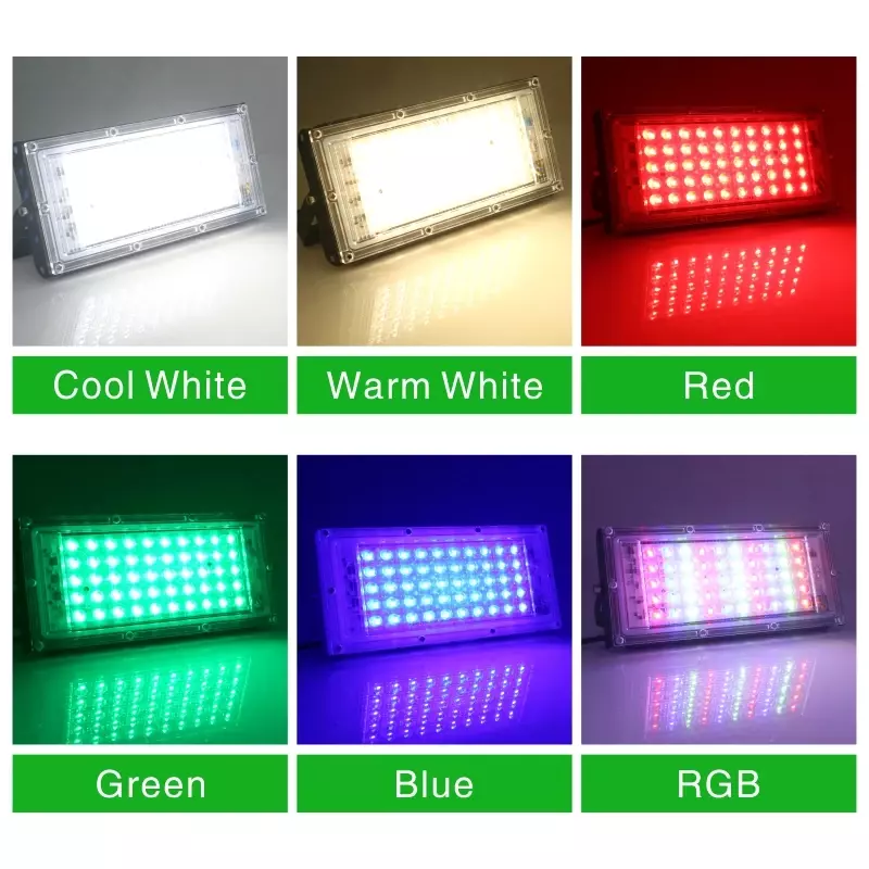 50W LED 투광 조명 칩 SMD 2835 야외 투광 조명 스포트라이트 비즈 AC 220V LED 가로등 조경 조명 RGB 칩, AC V, 투광 조명 스포트라이트 라이트 라이트