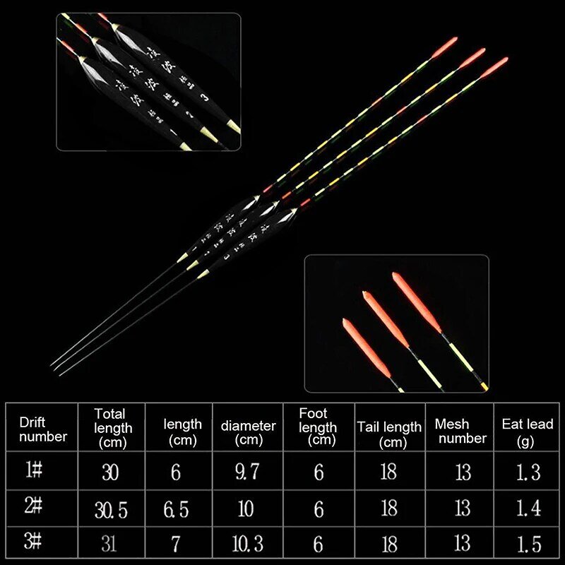 1 Pc Wooden Fluorescent High Sensitivity Float Glowing Float Marker Bold Fishing Light Buoy Fishing Accessories