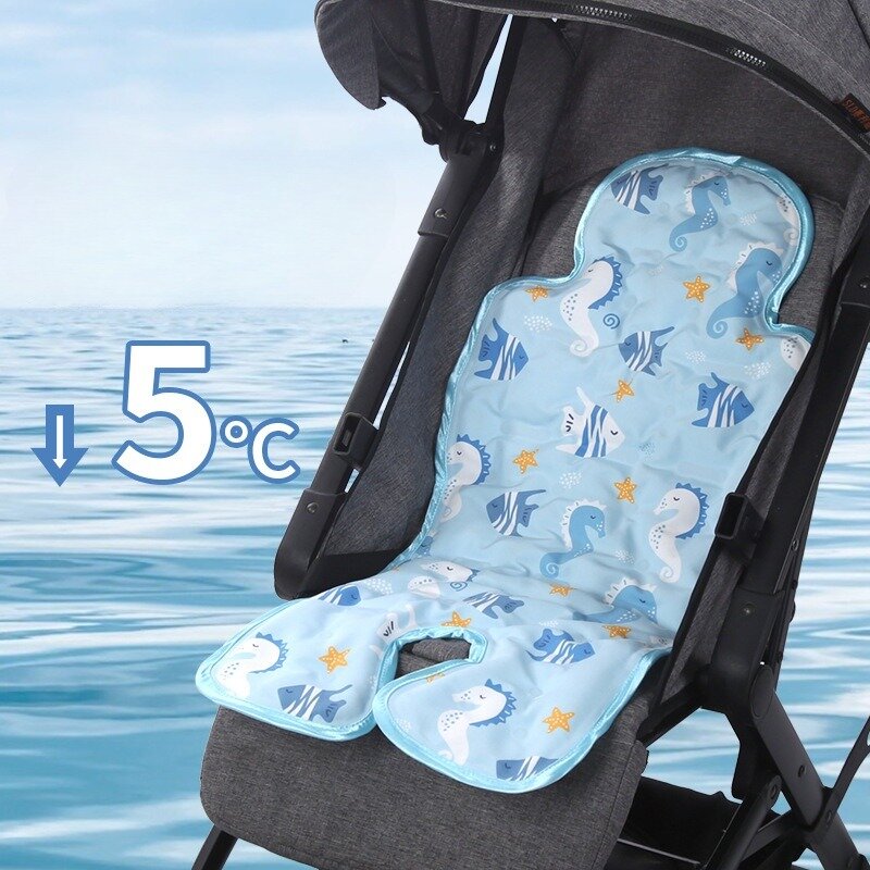 Охлаждающая подставка MOOZ для детской коляски, Антибактериальный дышащий охладитель для детской коляски, охлаждающее сиденье с гелевыми шариками, летняя Моющаяся