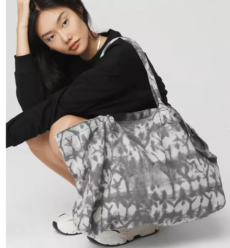 AL sportowa torba z grubej bawełny w kolorze kamuflażu damska torebka z tkaniny o dużej pojemności na codzienne zakupy 2024 torba dla nastolatków