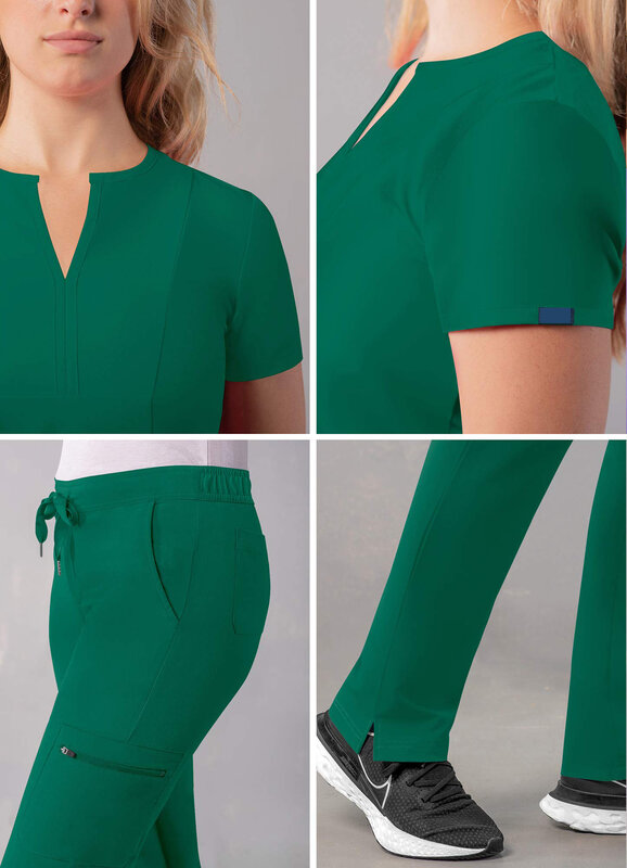 Spersonalizowany zestaw do szorowania dla kobiet z dekoltem w szpic szorujące spodnie Cargo strój odzież robocza opieki medycznej