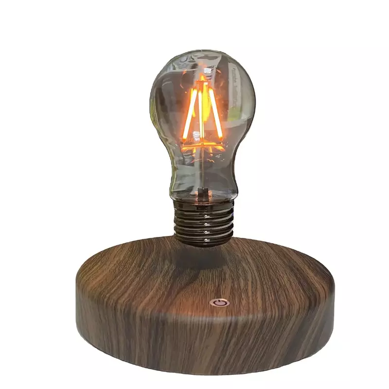 Levitating Magnetic Desk Table Lamp, luzes magnéticas LED Night Lights, lâmpada flutuante, base de madeira