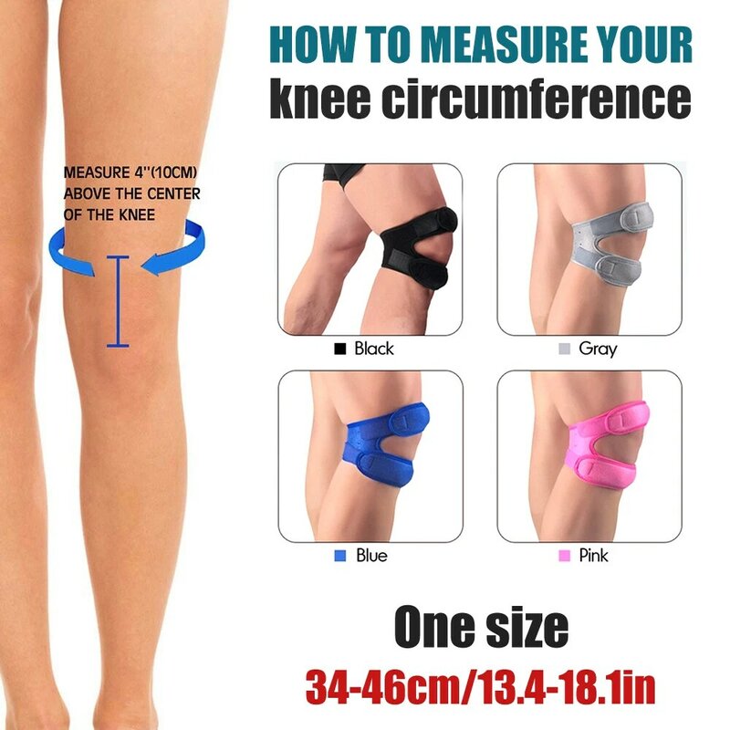 1Piece Adjustable Patella Knee Strap Neoprene Knee Brace Support for Running Arthritis Jumper Tennis Basketball Knee Pain Relief