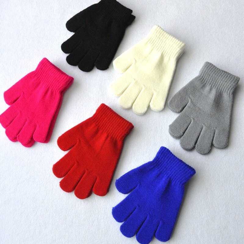 2023 nowe dzieci zimowe ciepłe rękawiczki z dzianiny dziewczynki ubranka dla niemowląt i małych chłopców rękawice akrylowe z dzianiny