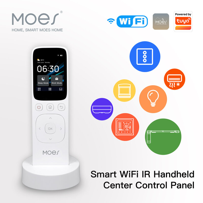 Moes wifi tuya smart zentrales bedienfeld drahtloser touchscreen handheld ir fernbedienung für hausgeräte
