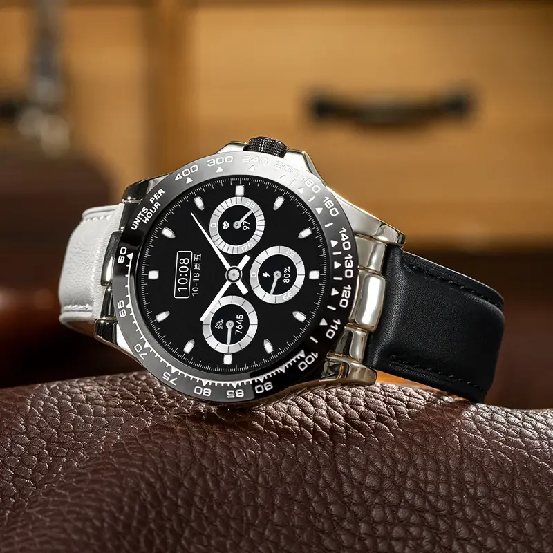 Caixa de aço inoxidável e pulseira de couro, pulseira de borracha, pulseira de metal para Huawei GT Cyber Series