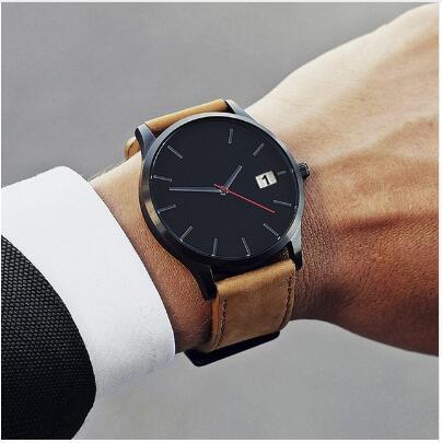 Saati-Reloj deportivo de cuarzo para hombre, cronógrafo de pulsera con correa de cuero, estilo militar, con calendario completo, 2022