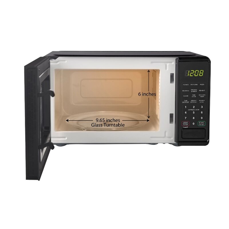 0.7 cu. ft. Oven Microwave meja, 700 watt, hitam, baru, tampilan LED, pengatur waktu dapur, Oven Microwave meja rumah tangga