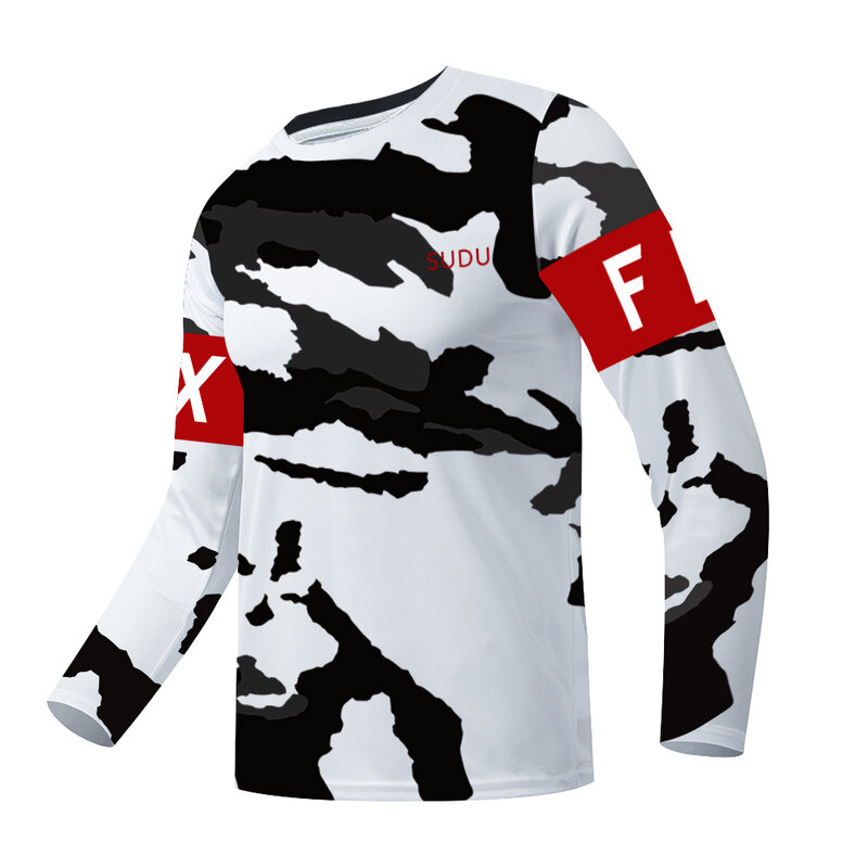 FOX SUDU Men's Cycling T-shirt Cross country Motorcycle Mountain Bike Speed Reduction Suit Long Sleeve Quick Drying Cycling Suit