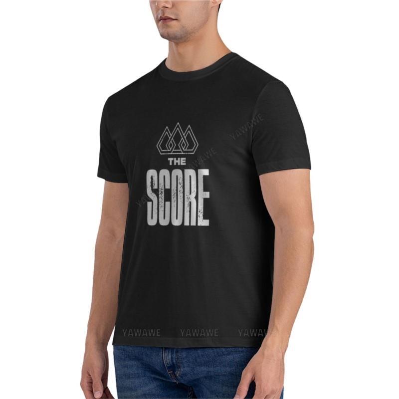 The score masculino camiseta clássica, camiseta de verão, branco, preto, algodão