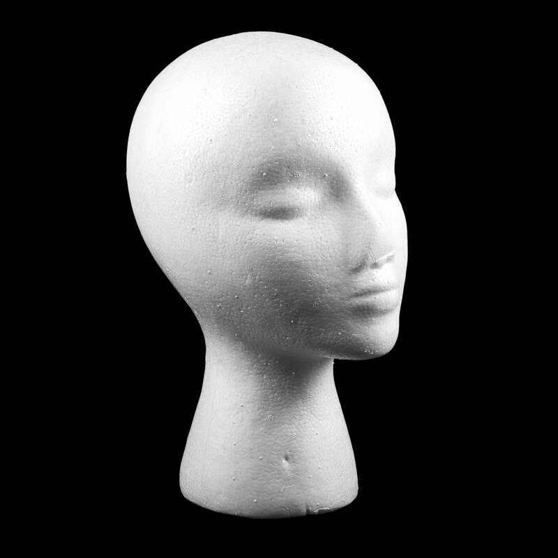 رأس عارضة أزياء أنثى رغوة لغطاء ، سماعات الرأس ، البوليسترين ، دمية ، اكسسوارات للشعر ، 2X 27.5x52cm