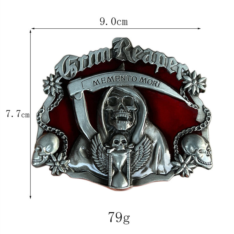 Hebilla de cinturón de escarillo de Calavera, estilo occidental, Europa y América