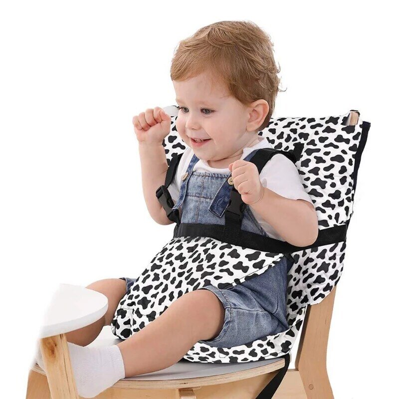 Kursi Tinggi Bayi Portabel Aman Dicuci Kain Harness untuk Bayi Balita Makan