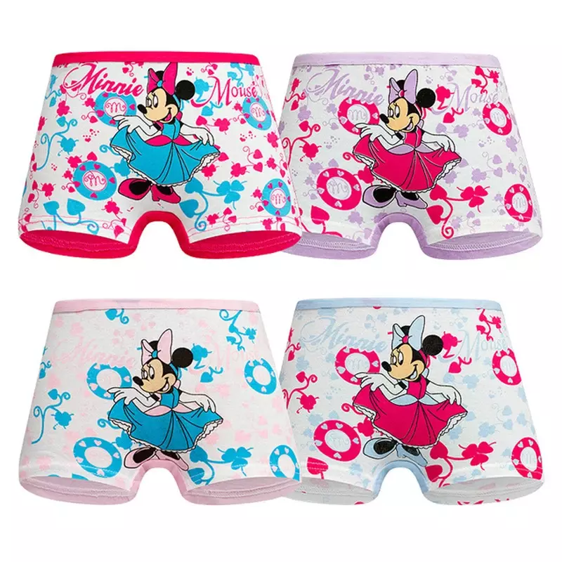 3 Stks/set Disney Mickey Meisjes Kinderondergoed Cartoon Schattige Kat Patroon Onderbroek Katoen Zacht Kind Boxer Slip Baby Slipje Cadeau