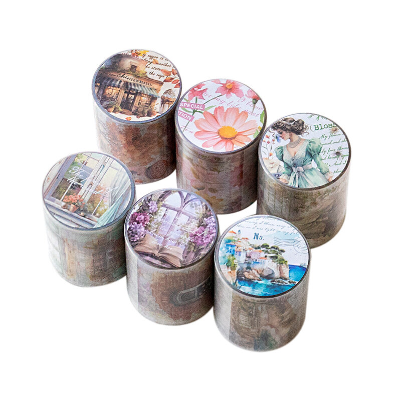 12packs/LOT The River of Time series retro decorative PET tapes