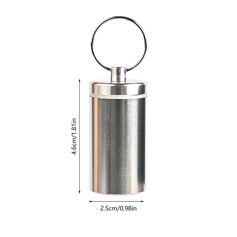 Kreative Edelstahl Medizin flasche Schlüssel bund Fall Behälter wasserdichten Halter Aluminium Pillen dose Outdoor Camping Werkzeuge
