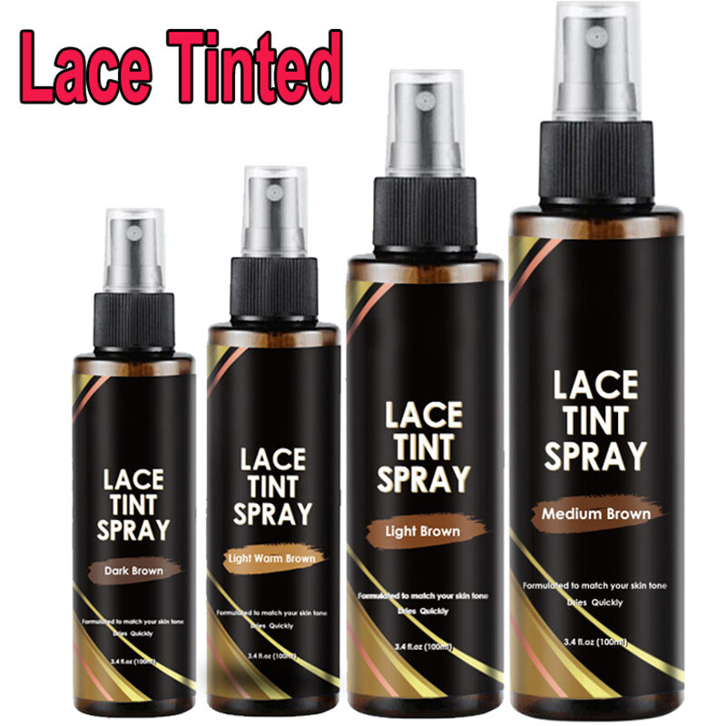 Flechazo Lace Tint Spray für Perücken dunkelbraun mittelbraun hellbraun Spitze getönte Spray Lace Tönung Mousse für Spitzens chmelze 100ml