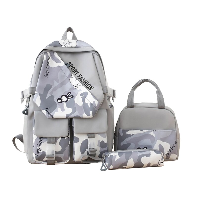 2023 New 3pcs School Backpack Teen Girls Bookbags Set Laptop Daypack Kids Lunch Bag Pencil  Travel Backpacks