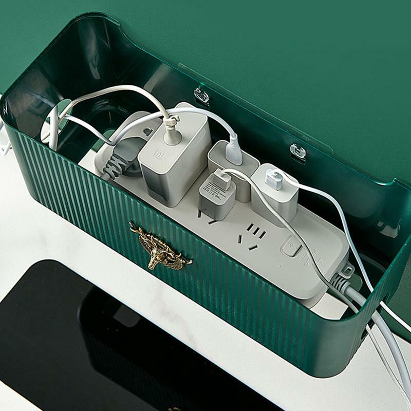 Boîtier de rangement pour chargeur électronique, avec couvercle, câble, pour salle à manger