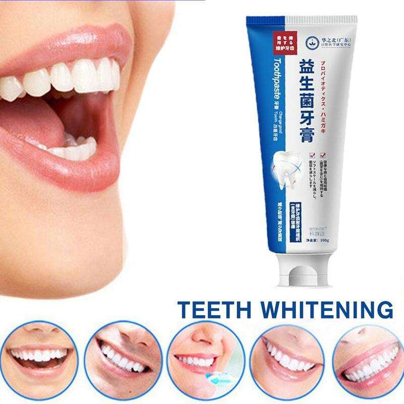 Tooth Brightening Toothpaste para o banheiro, remoção de mancha de placa, reduzir amarelamento, cuidado diário do dente, D0R6, 100g