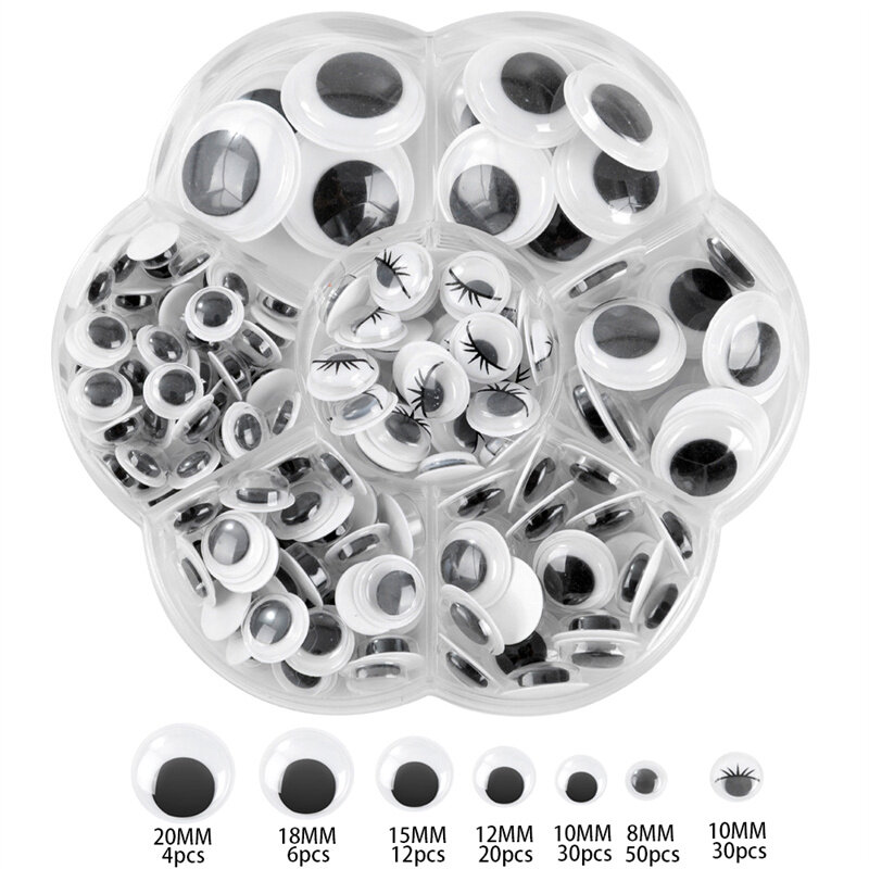Auto-adesivo olho de plástico, Plum Box, cor preto e branco, artesanato DIY, Scrapbook Mount