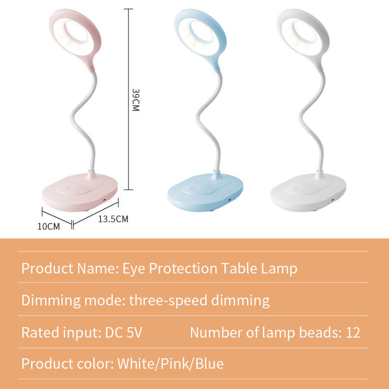 Xiaomi-Lâmpada de mesa LED com toque escurecimento stepless, lâmpada de mesa dobrável, leitura de cabeceira, proteção ocular, carregamento USB, 3 cores