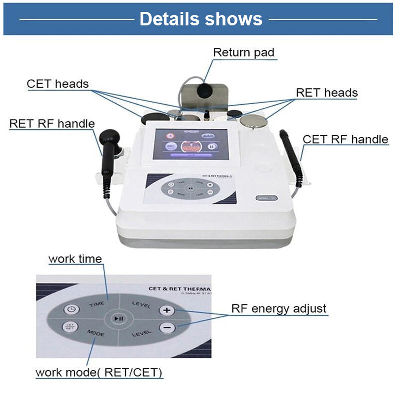 Máquina de diatermia RF para terapia de Tecar, dispositivo de adelgazamiento corporal, estiramiento facial, herramientas para el cuidado de la piel, RET CET Indiba, 2023 KHz, 448