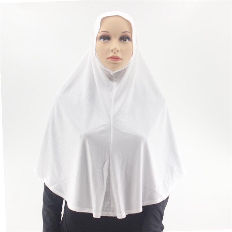 Moslim Hoge Stretch Hijab Khimar Pure Kleur Cover Hijab Moslim Islamitische Ramadan Vrouwen Gebedsjurk Boerka Zacht 2024
