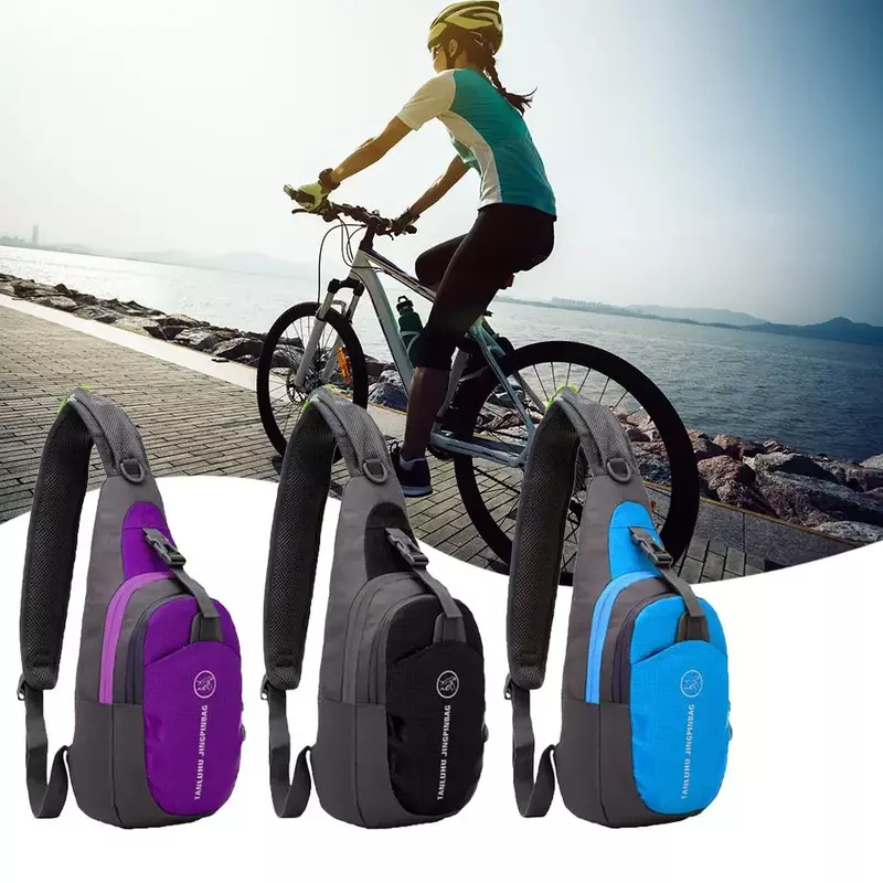 Mochila de viaje para hombre y mujer, bolso de pecho de nailon resistente al agua para deportes de ciclismo