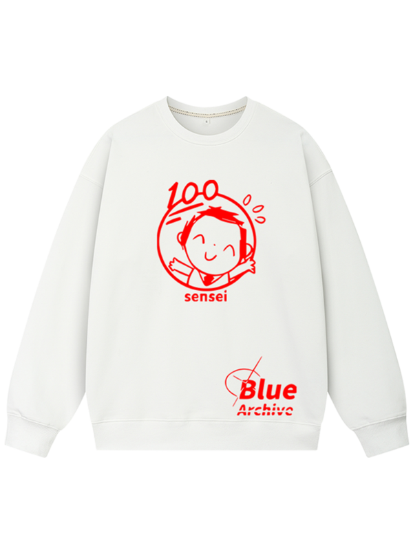 Anime Blue Archive Sensei divertente felpa con cappuccio Hip Hop Graphic felpa Unisex Streetwear Harajuku tuta