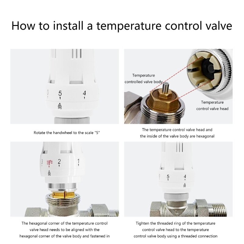 Vertical Thermostatic Radiators Valves Automatic Temperature Control Valves ABS