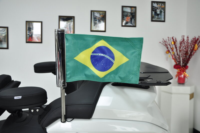 مجموعة سارية العلم ليد للدراجات النارية بانيكال ، زخرفة علم البرازيل ، أمتعة الركاب ، علم الجولة ، مناسبة لجناح هوندا الذهبي GL1800