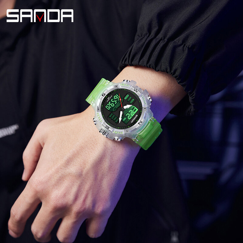 Sanda 6176 best-selling electronic watch alarm clock multifunctional watch fashionable and trendy waterproof electronic watch