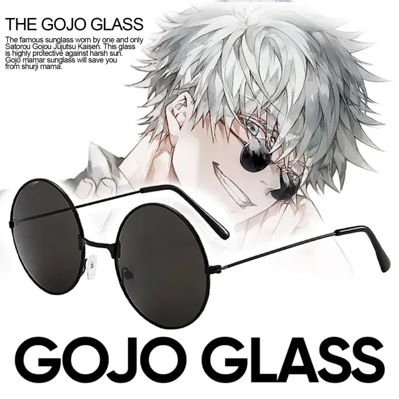 Очки Gojo Satoru с аниме ююютсу кайсен, чёрные очки для косплея, солнцезащитные очки высокого качества, мужские и женские очки
