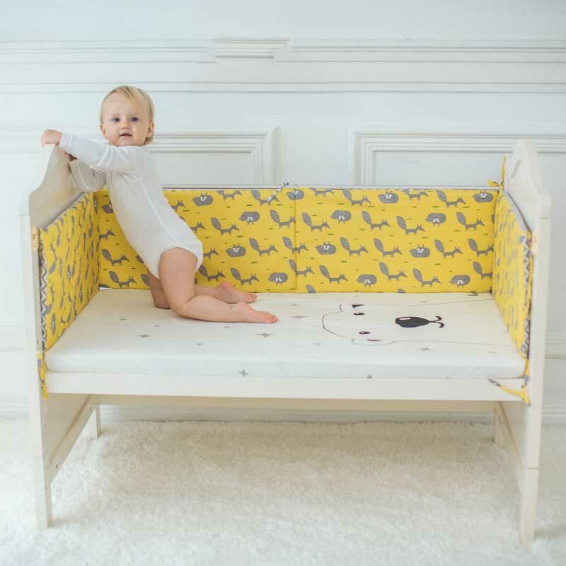 Pare-chocs en coton imprimé pour bébé, ensemble de protection pour nouveau-né, 130x30 cm