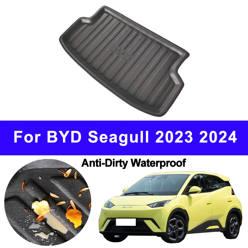 Автомобильный задний коврик для багажника, коврик для багажника для BYD Seagull 2023 2024, коврик для подушки, коврик для ковра, защита от грязи и воды